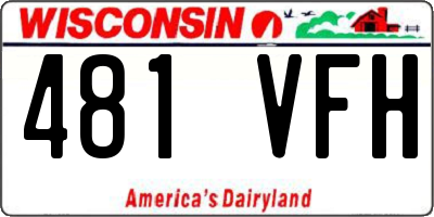 WI license plate 481VFH