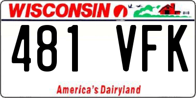 WI license plate 481VFK