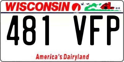 WI license plate 481VFP