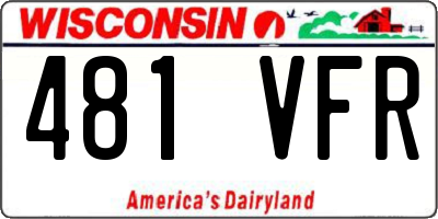 WI license plate 481VFR