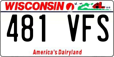 WI license plate 481VFS