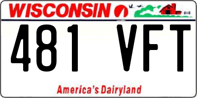 WI license plate 481VFT