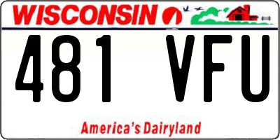 WI license plate 481VFU