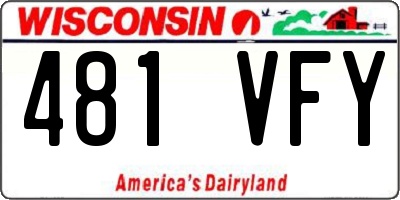 WI license plate 481VFY