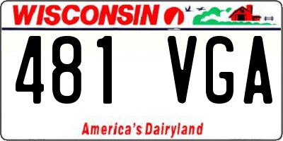 WI license plate 481VGA
