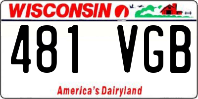 WI license plate 481VGB