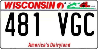 WI license plate 481VGC