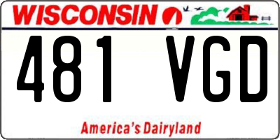 WI license plate 481VGD