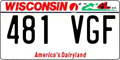 WI license plate 481VGF