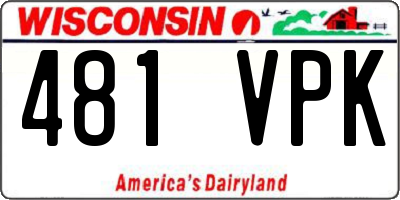WI license plate 481VPK