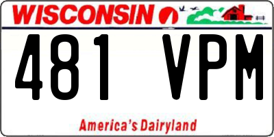 WI license plate 481VPM