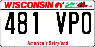 WI license plate 481VPO