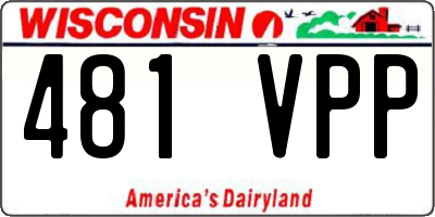 WI license plate 481VPP