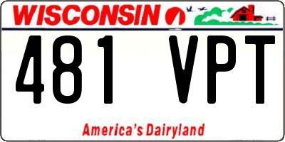 WI license plate 481VPT