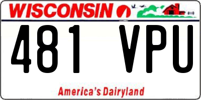 WI license plate 481VPU