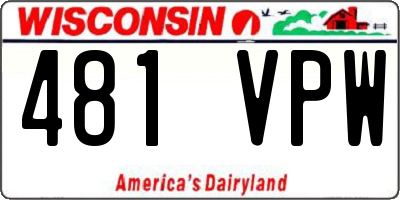 WI license plate 481VPW