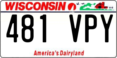WI license plate 481VPY