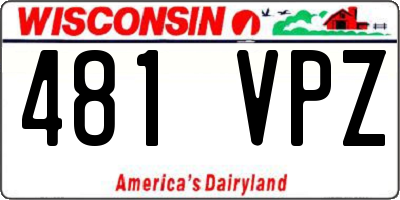 WI license plate 481VPZ