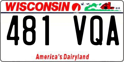 WI license plate 481VQA