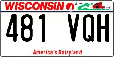 WI license plate 481VQH