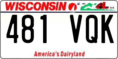 WI license plate 481VQK