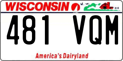 WI license plate 481VQM
