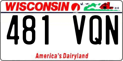 WI license plate 481VQN