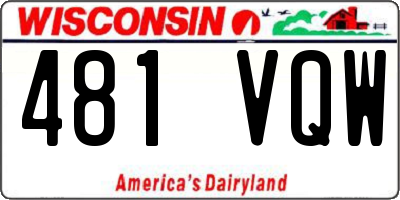 WI license plate 481VQW