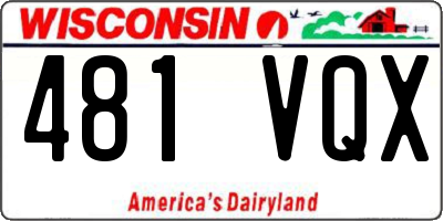 WI license plate 481VQX