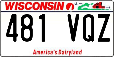 WI license plate 481VQZ