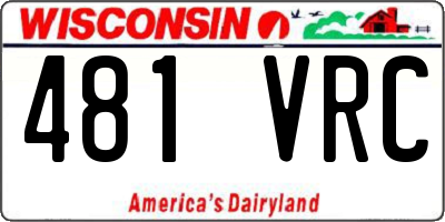 WI license plate 481VRC
