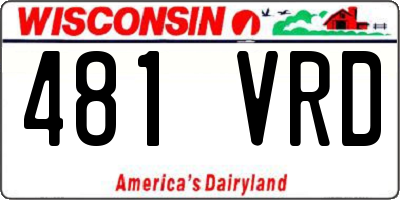 WI license plate 481VRD