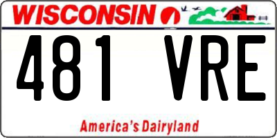 WI license plate 481VRE