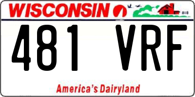 WI license plate 481VRF