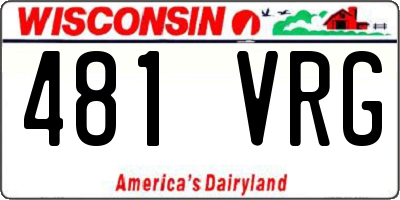 WI license plate 481VRG