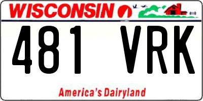 WI license plate 481VRK
