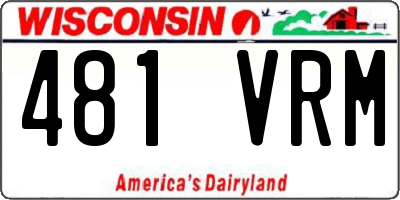 WI license plate 481VRM