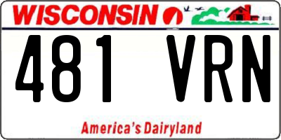 WI license plate 481VRN