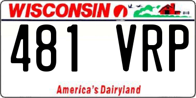 WI license plate 481VRP