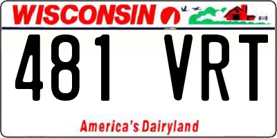 WI license plate 481VRT