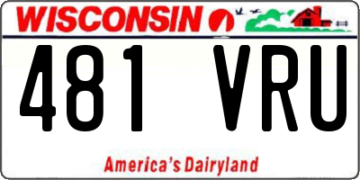WI license plate 481VRU