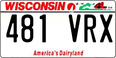 WI license plate 481VRX