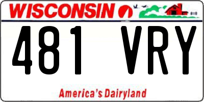 WI license plate 481VRY