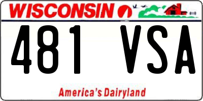 WI license plate 481VSA