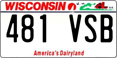 WI license plate 481VSB