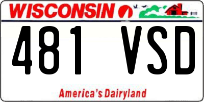WI license plate 481VSD