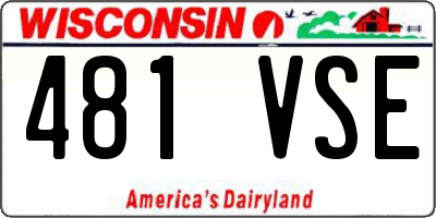 WI license plate 481VSE