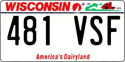 WI license plate 481VSF