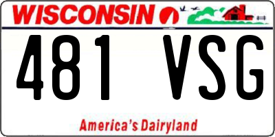 WI license plate 481VSG