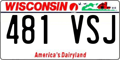 WI license plate 481VSJ